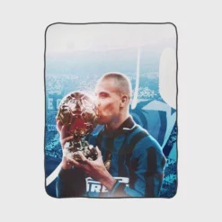 Professional Footballer Ronaldo Nazario Fleece Blanket 1