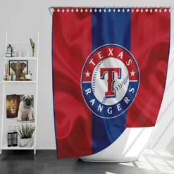 Professional MLB Texas Rangers Logo Shower Curtain