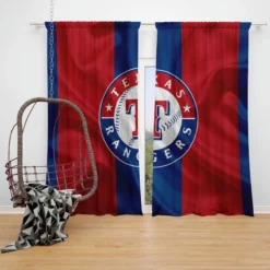 Professional MLB Texas Rangers Logo Window Curtain