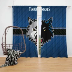 Professional NBA Basketball Club Minnesota Timberwolves Window Curtain