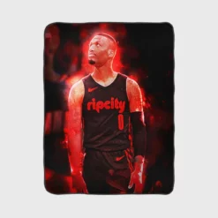 Professional NBA Basketball Player Damian Lillard Fleece Blanket 1