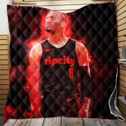 Professional NBA Basketball Player Damian Lillard Quilt Blanket