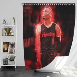 Professional NBA Basketball Player Damian Lillard Shower Curtain