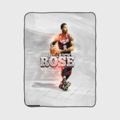 Professional NBA Basketball Player Derrick Rose Fleece Blanket 1