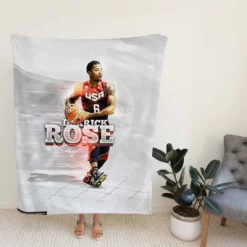 Professional NBA Basketball Player Derrick Rose Fleece Blanket