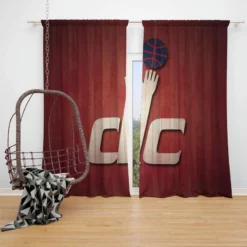 Professional NBA Club Washington Wizards Window Curtain