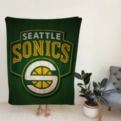 Professional Seattle Supersonics Basketball team Fleece Blanket