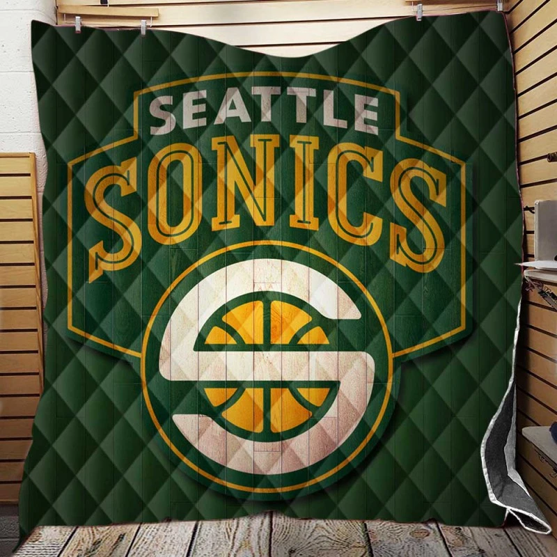 Professional Seattle Supersonics Basketball team Quilt Blanket