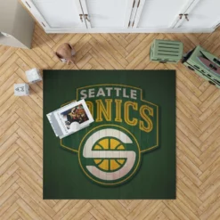 Professional Seattle Supersonics Basketball team Rug