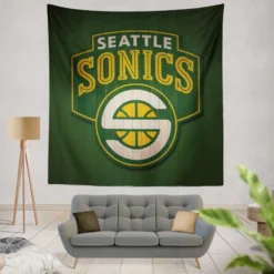 Professional Seattle Supersonics Basketball team Tapestry