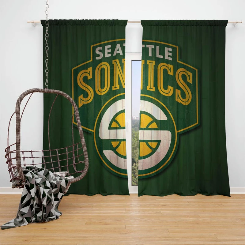 Professional Seattle Supersonics Basketball team Window Curtain