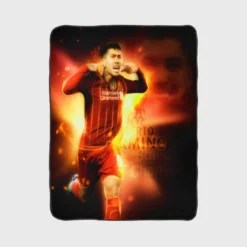 Professional Soccer Player Roberto Firmino Fleece Blanket 1