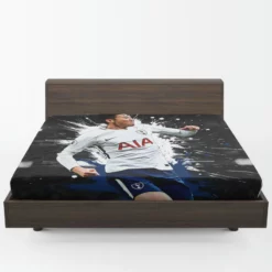 Professional Soccer Player Son Heung Min Fitted Sheet 1