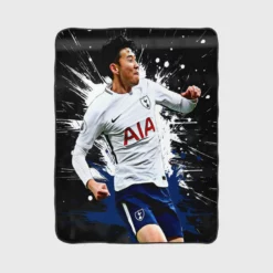 Professional Soccer Player Son Heung Min Fleece Blanket 1