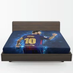 Promising Barca Footballer Player Lionel Messi Fitted Sheet 1