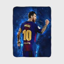 Promising Barca Footballer Player Lionel Messi Fleece Blanket 1