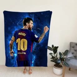 Promising Barca Footballer Player Lionel Messi Fleece Blanket