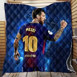 Promising Barca Footballer Player Lionel Messi Quilt Blanket