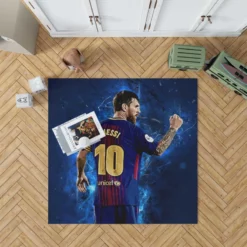 Promising Barca Footballer Player Lionel Messi Rug