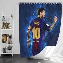 Promising Barca Footballer Player Lionel Messi Shower Curtain