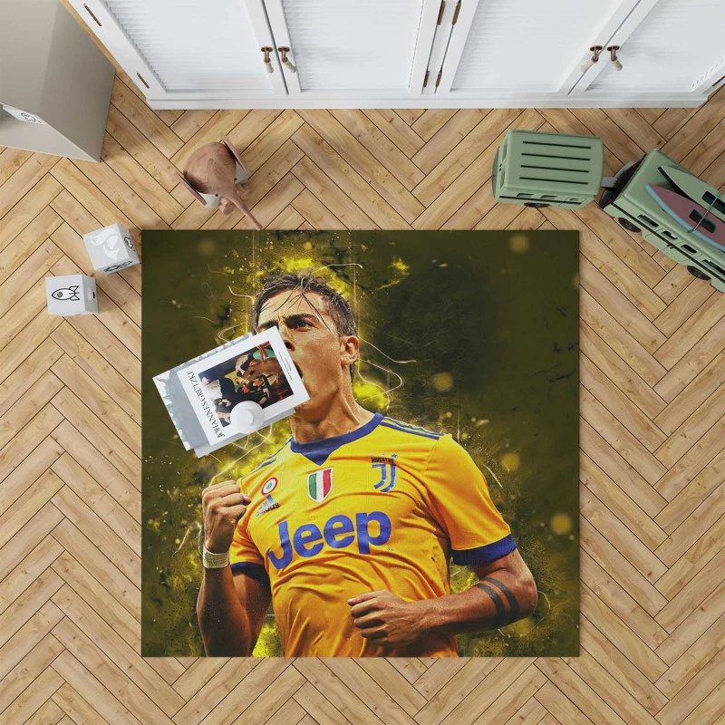 Prompt Juve Footballer Player Paulo Dybala Rug