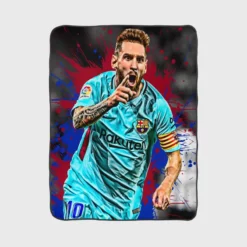 Proud Football Player Lionel Messi Fleece Blanket 1