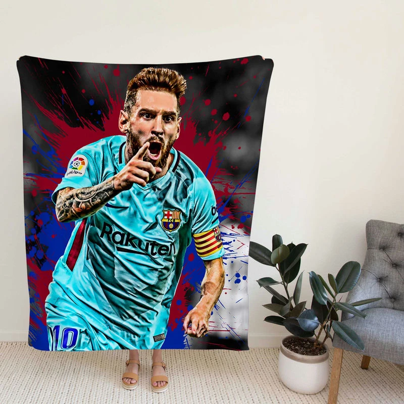 Proud Football Player Lionel Messi Fleece Blanket