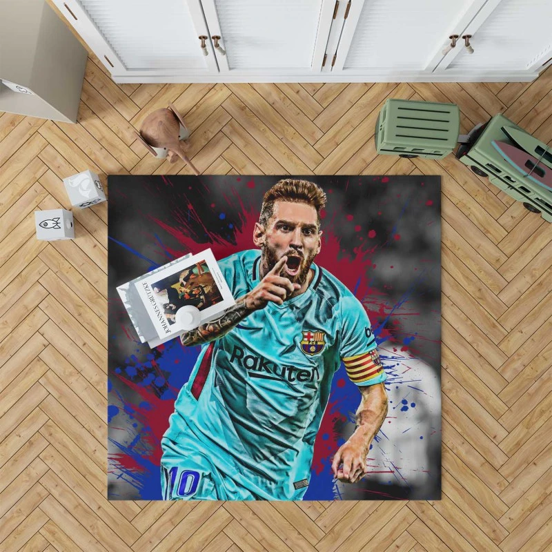 Proud Football Player Lionel Messi Rug