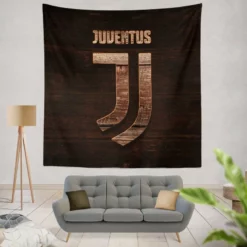 Proud Italian Soccer Club Juventus Logo Tapestry