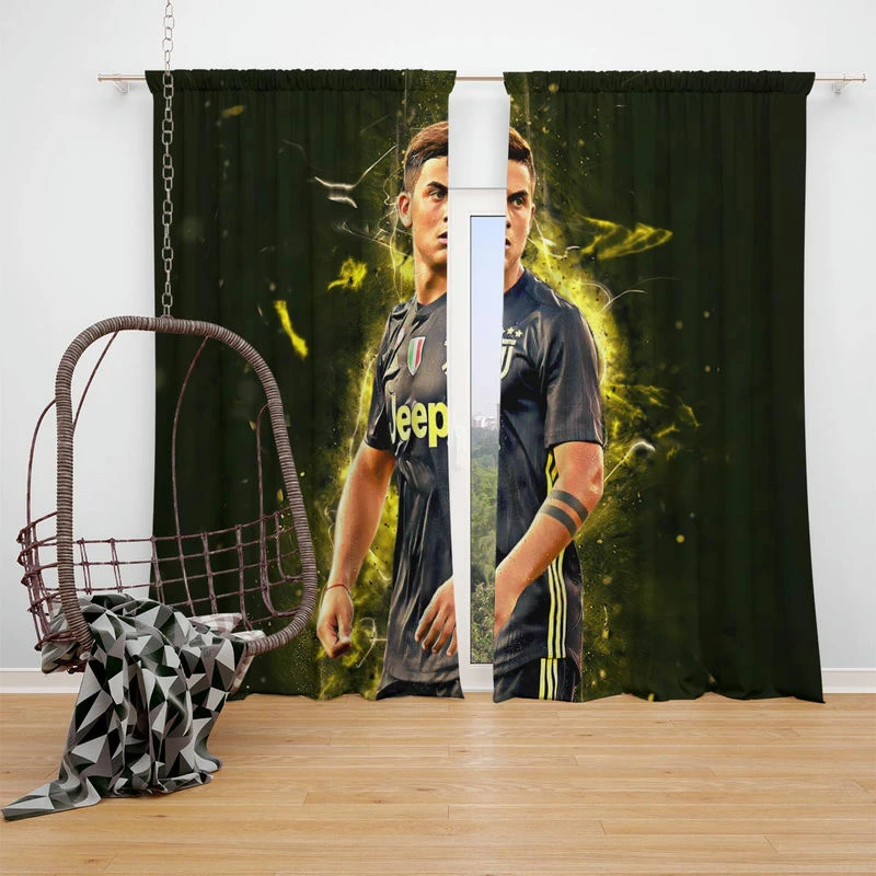 Quick Juve sports Player Paulo Dybala Window Curtain