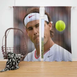 Rafael Nadal Inspirational Tennis Player Window Curtain