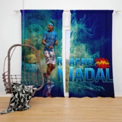 Rafael Nadal Outstanding Tennis Window Curtain