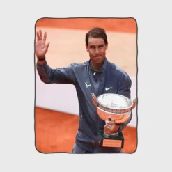 Rafael Nadal Spanish Professional Tennis Player Fleece Blanket 1