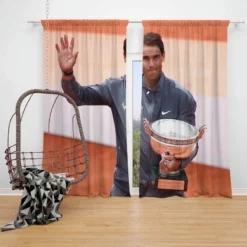 Rafael Nadal Spanish Professional Tennis Player Window Curtain
