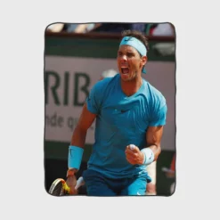 Rafael Nadal encouraging Tennis Fleece Blanket 1