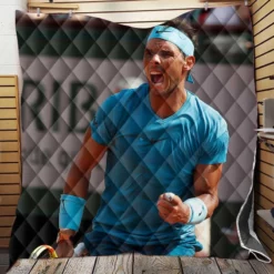 Rafael Nadal encouraging Tennis Quilt Blanket