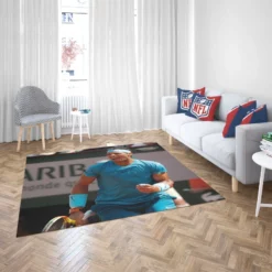 Rafael Nadal encouraging Tennis Rug 2