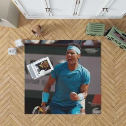 Rafael Nadal encouraging Tennis Rug