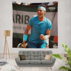 Rafael Nadal encouraging Tennis Tapestry