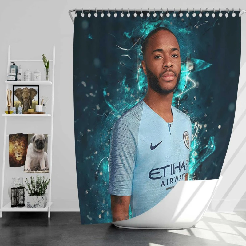 Raheem Sterling Popular Football Shower Curtain