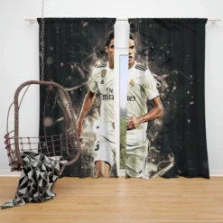 Raphael Varane Popular Soccer Player Window Curtain