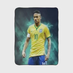 Ready Brazil Footballer Player Neymar Fleece Blanket 1