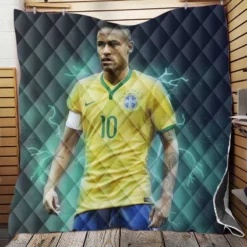 Ready Brazil Footballer Player Neymar Quilt Blanket