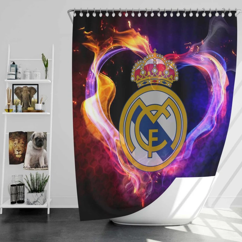 Real Madrid 5D Diamond Painting Logo Shower Curtain
