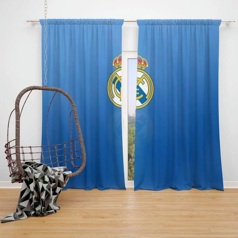 Real Madrid CF Energetic Soccer Club Window Curtain