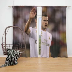 Real Madrid Club Player Gareth Bale Window Curtain
