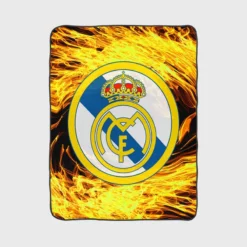 Real Madrid Fire Logo Fleece Blanket 1