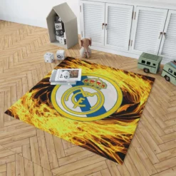 Real Madrid Fire Logo Rug 1