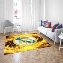 Real Madrid Fire Logo Rug 2