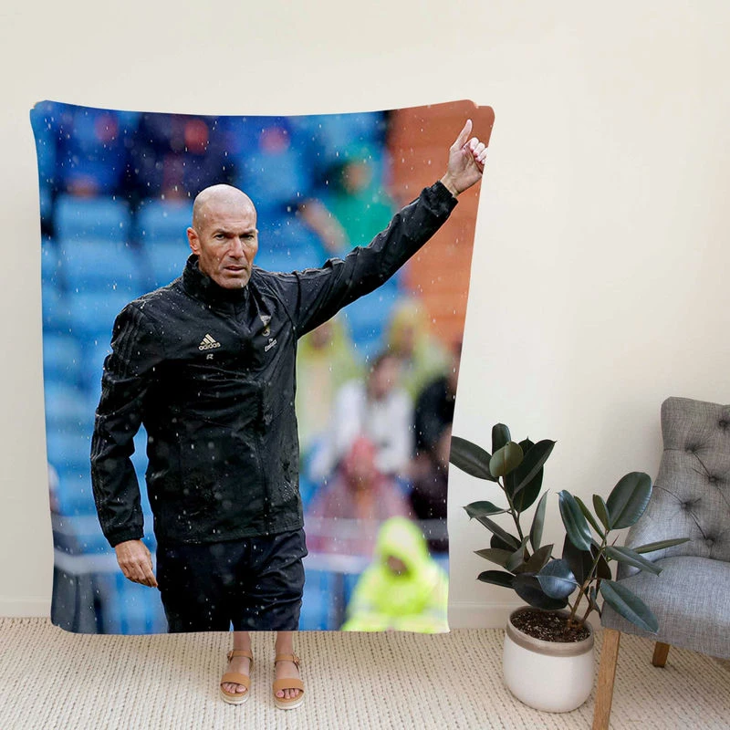 Real Madrid Football Zinedine Zidane Fleece Blanket